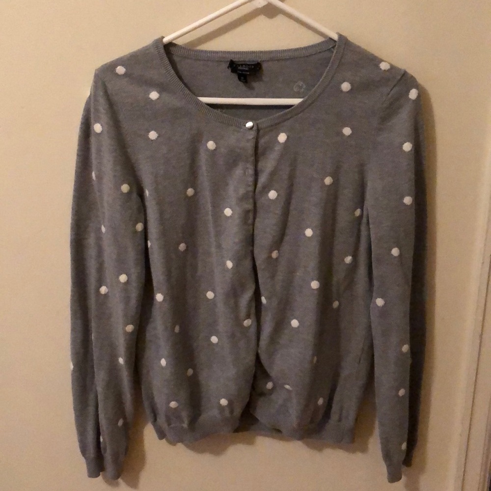 Grey polka dotted Talbots sweater
